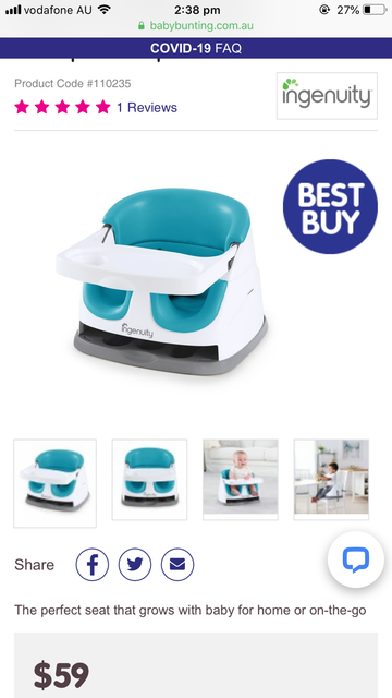 ingenuity baby seat with tray